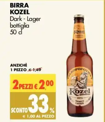 Tigros Kozel Birra 50cl offerta