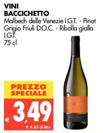 Tigros Baccichetto Vini 75cl offerta