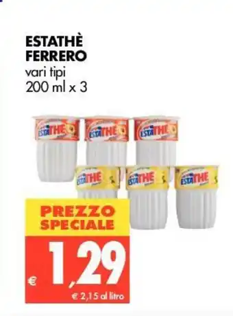 Tigros Ferrero Estathè 200ml x 3 offerta