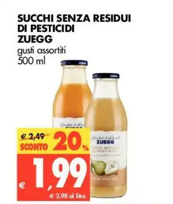 Tigros Zuegg Succhi Senza Residui di Pesticidi 500ml offerta