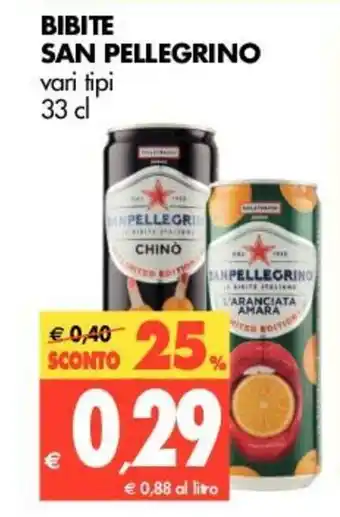 Tigros San Pellegrino Bibite 33cl offerta