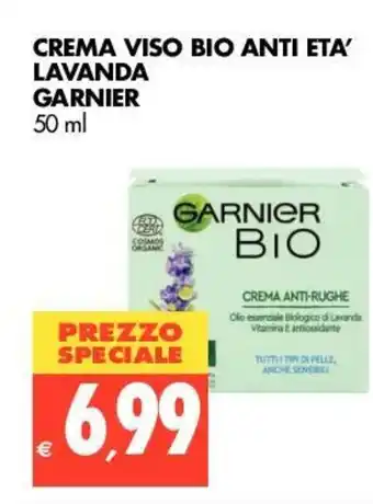 Tigros Garnier Crema Viso Bio Anti Eta' Lavanda 50ml offerta
