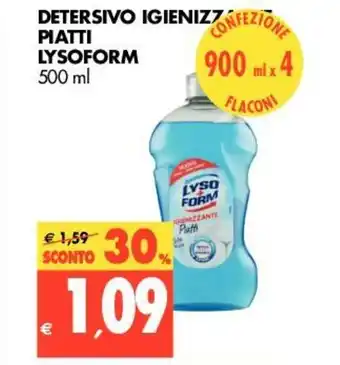 Tigros Lysoform Detersivo Igienizzante Piatti 500ml offerta