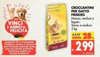Tigros Friskies Croccantini per Gatto 2kg offerta