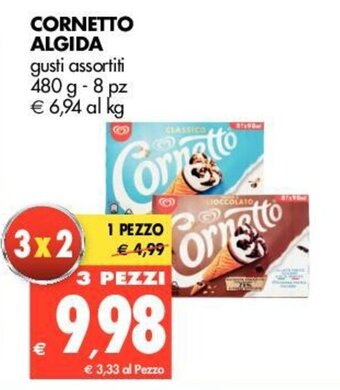 Tigros Algida Cornetto 480g - 8pz offerta
