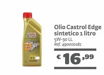 Bricocenter Olio castrol edge sintetico 1litro offerta