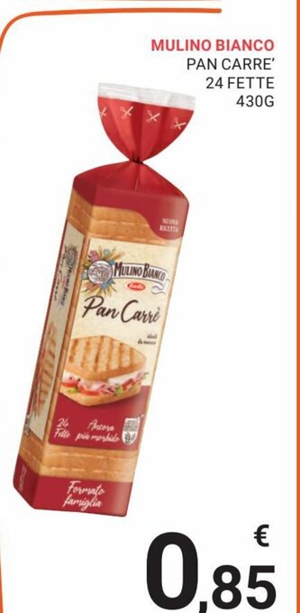 Eté Mulino Bianco Pan Carre' 24 Fette 430 g offerta