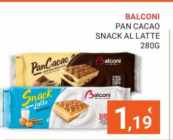 Eté Balconi Pan Cacao Snack Al Latte 280 g offerta