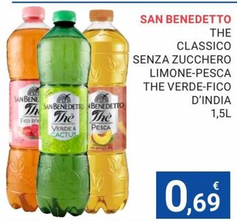 Eté San Benedetto The Classico Senza Zucchero Limone-Pesca The Verde-Fico D'' India 1,5 L offerta