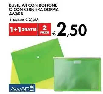 Bennet Award Buste A4 Con Bottone / Con Cerniera Doppia offerta
