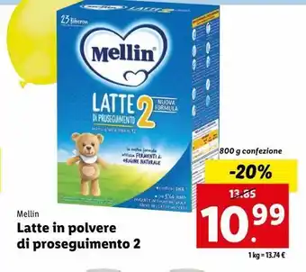 Lidl Latte in polvere di proseguimento 2 offerta