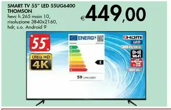 Bennet Thomson 55UE6400 TV 139,7 Cm (55") 4K Ultra HD Smart TV Wi-Fi Nero offerta