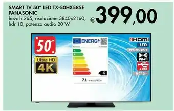 Bennet Panasonic Smart Tv 50" Led Tx-50hx585e offerta