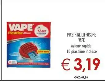 Conad Vape Piastrine Diffusore Azione Rapida offerta