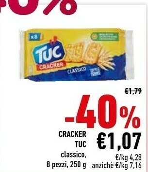 Conad Saiwa Tuc Cracker Classico 250 G(ml) offerta