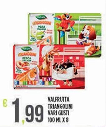 Supermercato Pollio Valfrutta Triangolini vari gusti 100 ml x 8 offerta