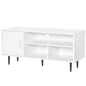 Mobile tv fino a 60'' con gambe in legno bianco per soggiorno salotto moderno