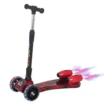Monopattino 3 ruote pieghevole altezza regolabile per bambini 3-8 anni rosso