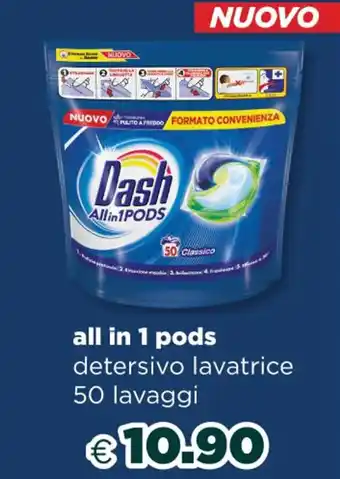 Acqua & Sapone Dash all in 1 pods detersivo lavatrice 50 lavaggi offerta