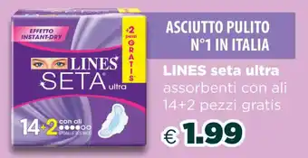 Acqua & Sapone Lines seta ultra assorbenti con ali 14+2 pezzi gratis offerta