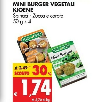 Tigros Kioene Mini Burger Vegetali offerta