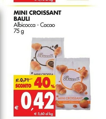 Tigros Bauli I Minuti Mini Croissant Albicocca 75 G(ml) offerta