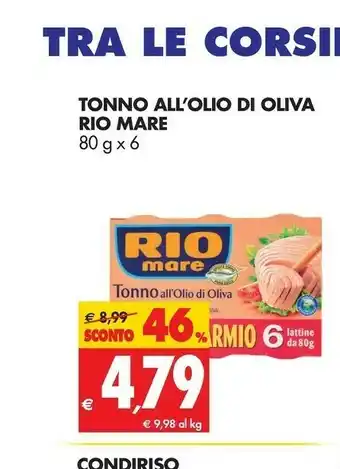 Rio Mare Tonno All'Olio Di Oliva 80 G(ml)