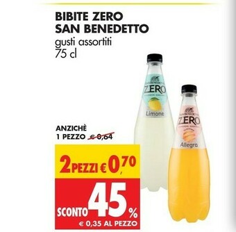 Tigros San Benedetto Bibite Zero offerta