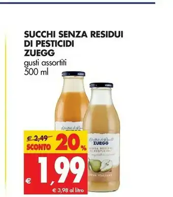 Tigros Zuegg Succhi Senza Residui Di Pesticidi offerta