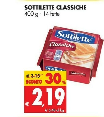 Tigros Mondelez Sottilette Le Originali Classiche 400 G(ml) offerta