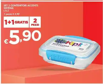 Bennet Sistema Set 3 Contenitori Accents offerta