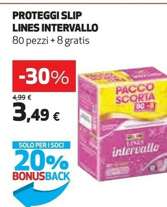 Coop Lines Proteggislip Intervallo offerta