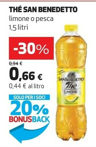 Coop San Benedetto Thè Al Limone 1500 G(ml) offerta
