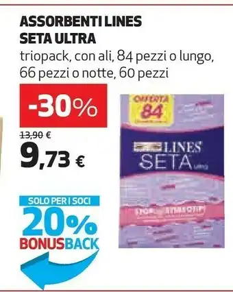Coop Lines Asorbenti Seta Ultra Con Ali offerta