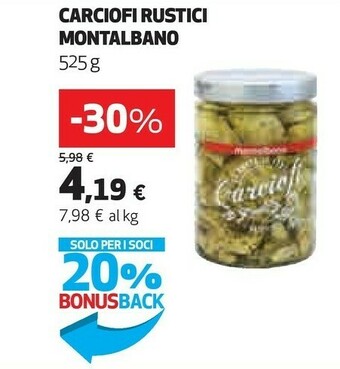 Coop Montalbano Gustoparty Carciofi Rustici 525 G(ml) offerta