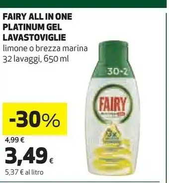 Coop Fairy All In One Platinium Gel Lavastoviglie Limone offerta