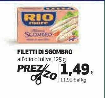 Coop Rio Mare Filetti Di Sgombro All'Olio Di Oliva 125 G(ml) offerta