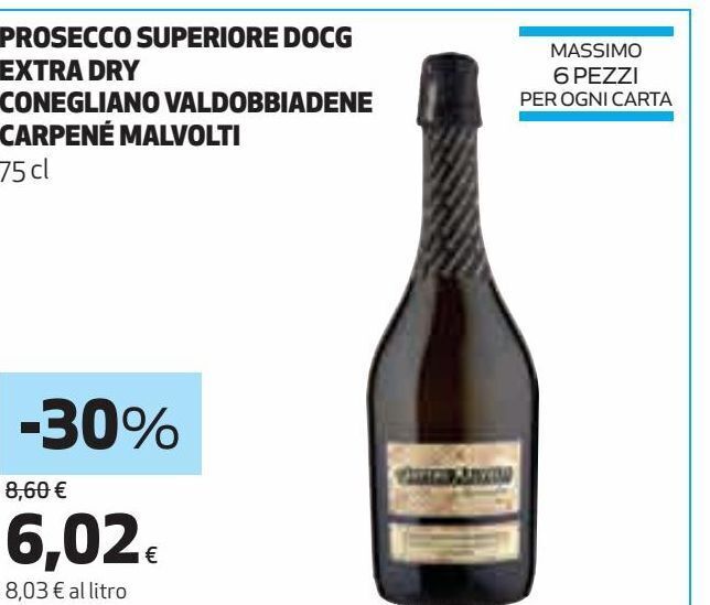 Prosecco superiore docg extra dry conegliano valdobbiadene caperne