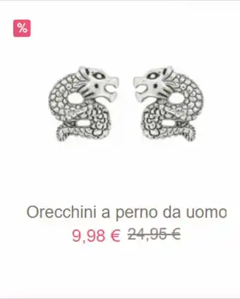 Orecchini a perno da uomo