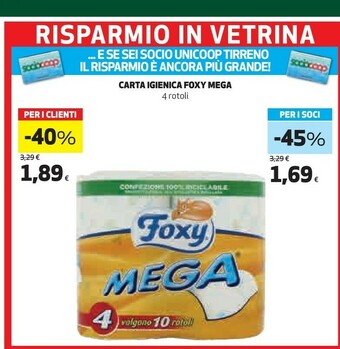 Coop Foxy Carta Igienica Mega offerta