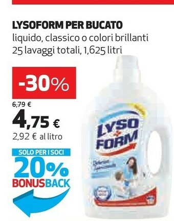 Coop Lysoform Per Bucato Liquido offerta