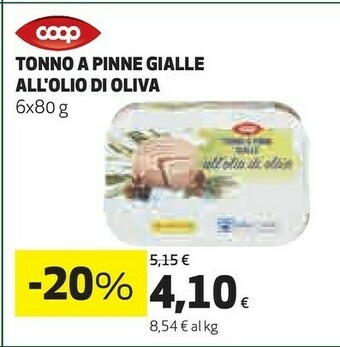 Coop Coop - Tonno A Pinne Gialle All'Olio Di Oliva offerta