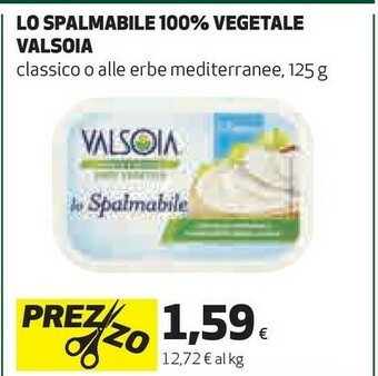 Coop Valsoia Lo Spalmabile Alle Erbe Mediterranee 125 G(ml) offerta