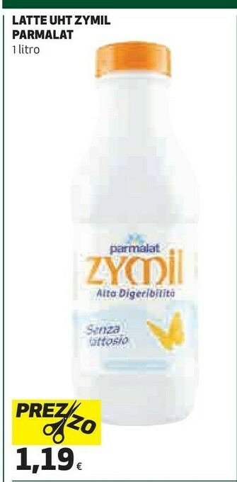 Coop Parmalat Zymil Latte Intero Alta Digeribilità Senza Lattosio UHT 1000 G(ml) offerta