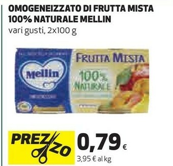 Coop Mellin Omogeneizzato Di Frutta Mista 100% Naturale offerta