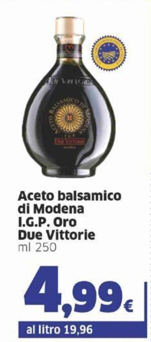 Sigma Aceto balsamico di Modena I.G.P. Oro Due Vittorie ml 250 offerta