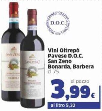 Sigma Vini Oltrepò Pavese D.O.C. San Zeno Bonarda,Barbera cl 75 offerta