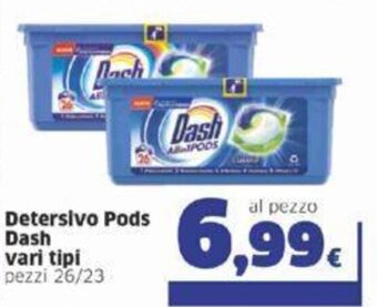 Sigma Dash Detersivo Pods vari tipi pezzi 26/23 offerta