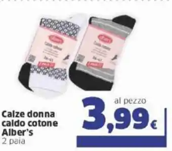 Calze donna caldo cotone Alber's 2 paia