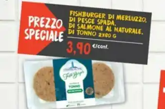 Sapore di Mare Fishburger di Merluzzo, di pesce spada, di salmone al naturale, di tonno 2x80g offerta
